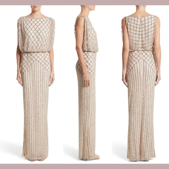NWT $2,339 Rachel Gilbert [ 4 US ] Yuliya Embellished Beaded Blouson Gown‎ - Picture 1 of 16